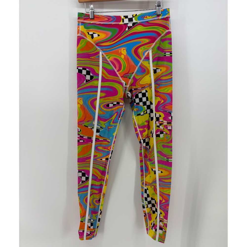 PELOTON X BRITTANY ALLEN MESH MULICOLOR POP STITCH PRINTED LEGGINGS SIZE XS